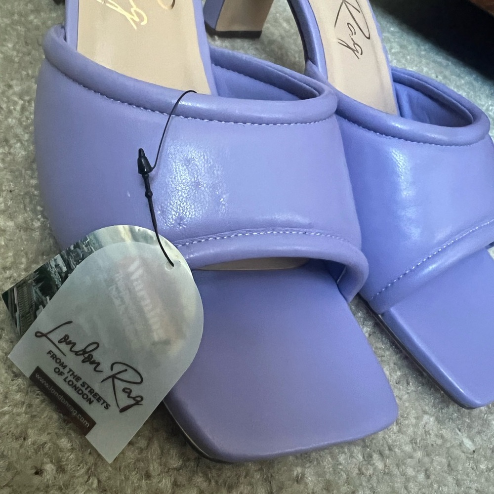 Purple Women's Heeled Slide Sandals - Picture 7 of 12